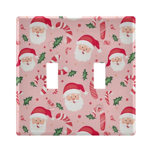 UMIRIKO Santa Claus Christmas Hollycandy Light Switch Cover Plate Covers Decorative Double Toggle Home Decor 202b7173