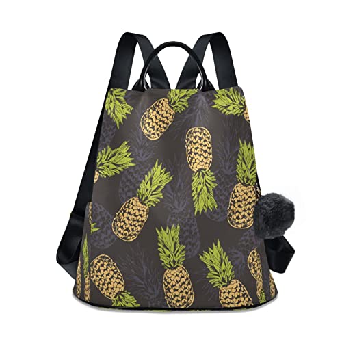 Mnsruu Mochila antirrobo de piña tropical para mujer, bolso de viaje, mochila escolar, multicolor