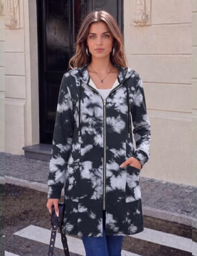Zeagoo Hoodies for Women Sweatshirt Fall Zip up Jacket 2026 Tie Dye XL — view 2
