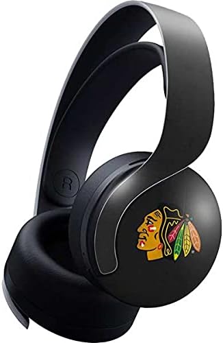 Skinit Decal Gaming Skin Compatible with Pulse 3D Wireless Headset for PS5 - Officially Licensed NHL Chicago Blackhawks Black Background Design