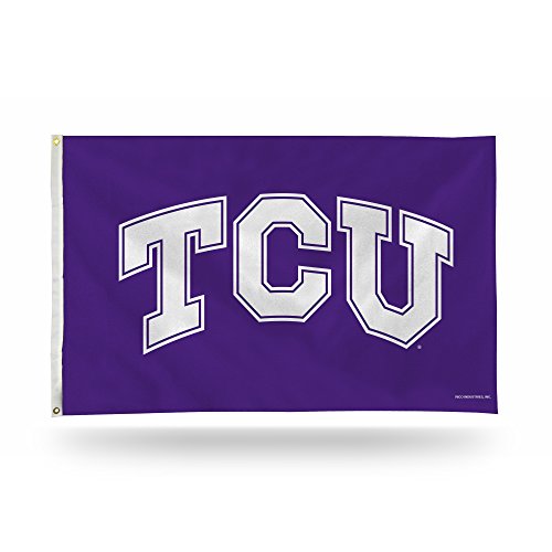 Rico Industries NCAA Single Sided Banner Flag with Grommets TCU Horned Frogs Team Color 3\' x 5\'