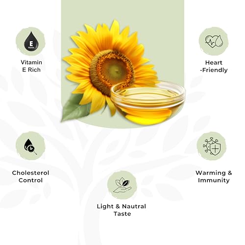 Image of Shree Aanantam Wood Cold Pressed Sunflower Oil - 1L | Pet Bottle | Kolhu /Chekku | Extracted on Wooden Churner | Natural | Chemical-Free | Cold Pressed Sunflower Oil for Cooking - 1l (Pack of 5)