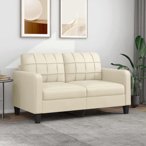 Frdhee Sofa Cama 7 Plaza Sofá De Salón, Sofá de 2 plazas de Cuero sintético Color Crema 140 cm