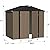 LEMBERI 6x8 FT Outdoor Storage Shed,Tool Garden Metal Sheds with Lockable Door,Outside Galvanized Steel Storage House for Backyard Garden, Patio, Lawn Brown