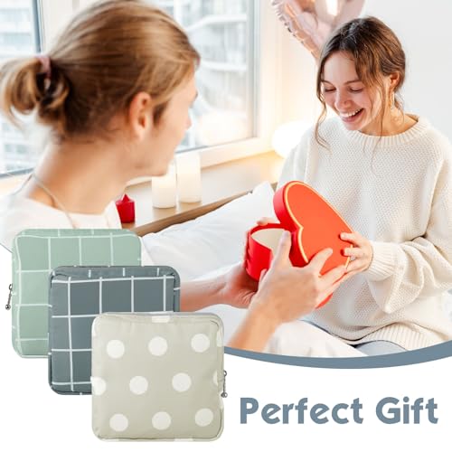 Image of Ymapinc 3Pcs Sanitary Napkin Storage Bag Period Bags for Teen Girls for School Period Pouch Portable Tampon Storage Pouch for Women Ladies with Zipper Feminine Necessities