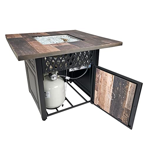 Endless Summer Piper 38 Inch Square Uv Printed Lp Dualheat Gas Fire Pit Table And Patio Heater Combination With Total Of 41,000 Btus #TOP3