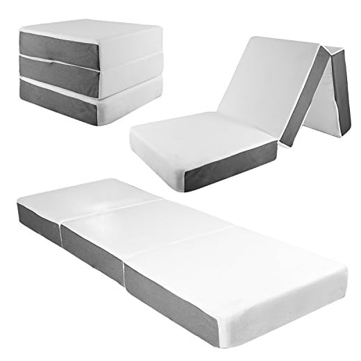 SAMAY 6 Inch Tri Folding Mattress with Washable Cover - Includes Waterproof Mattress Liner