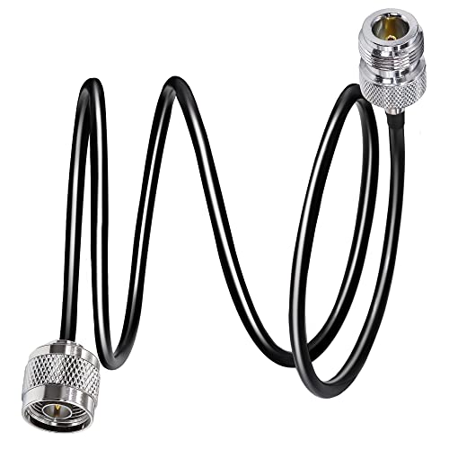 RG58 Nタイプジャンパーケーブル、3.3フィート(1メートル) Nタイプオス-Nタイプメスコネクタ延長ケーブル、WiFiルーター用低損失Nタイプ同軸ケーブル、3G 4G LTEアンテナ