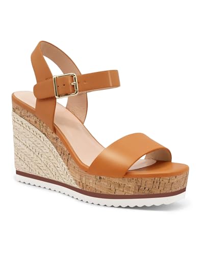 Image of Coutgo Women's Espadrille Wedge Platform Sandals Open Toe Ankle Buckle Strap Casual Summer Shoes