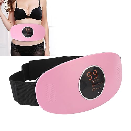 Fyearfly Massage Schlankheitsgürtel,Massagegürtel Bauchmassagegerät,Elektrischer Abnehmgürtel mit EMS Technologie & Wärme, 6 Motor Vibrations Slimming Machine für Bauch,Beine,Pink, Aufladbar