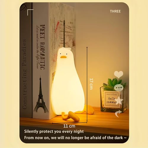 Image of One94Store Lying Flat Duck LED Night Lamp for Kids | Rechargeable Bedside Light with Touch Control & 7 Color Modes | Cute Desk Lamp for Bedroom, Nursery & Gifting