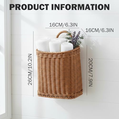Cestas de pared de mimbre colgantes para optimizar plantas pequeñas 6