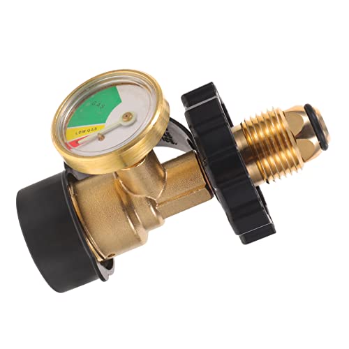 BESPORTBLE Propane Tank Adapter with Pressure Gauge Solid Gas Refill Converter for Outdoor Camping BBQ and Cooking Construction Leak Detection and Reading