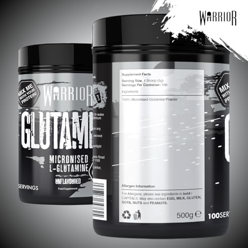 Warrior Glutamine 500g - Pure Micronised L-Glutamine Powder - Amino Acid - Muscle Growth & Recovery Supplement- Gut Health - Mix in Protein - Pre and Post Workout - 100 Servings (Unflavoured) - Image 3