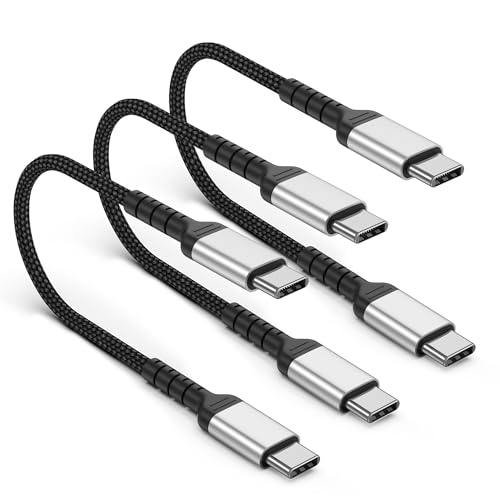USB C auf USB C kabel 30 CM 3St&uuml;ck, USB C Ladekabel kurz 60W Schnelllade f&uuml;r Auto, USB-C kabel kurz Geflochten Datenkabel f&uuml;r iPhone 16/15 Pro Max, Samsung S25/S24, MacBook Pro/Air, Huawei P80, Pixel