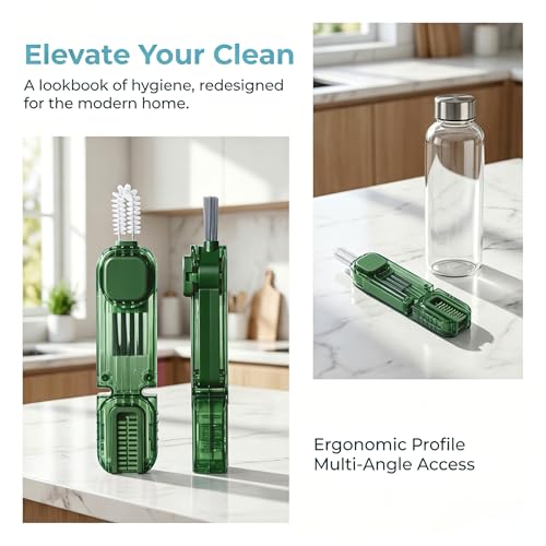 Image of 2Pcs 4 in 1 Cup Lid Gap Cleaning Brush Set,Multifunctional Crevice Cleaning Brush for Bottle,Multipurpose Bottle Cleaner with Compact Design Tiny Silicone Cup Holder Cleaner Tool,Kitchen Gadgets