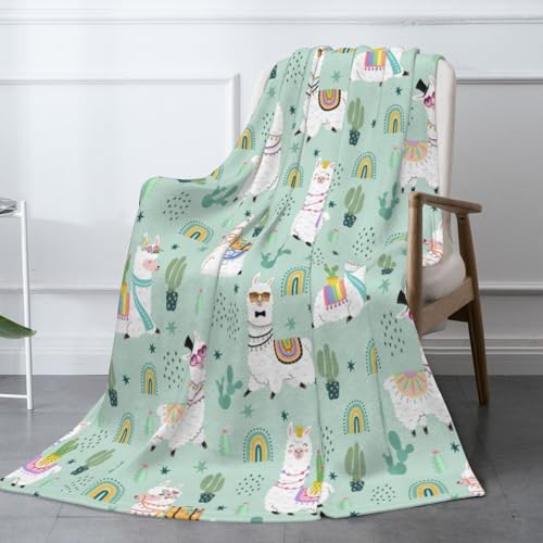 Llamas Blanket Throw Blanket for Bed Soft Cozy Fluffy Couch Blankets Fleece Blanket Throw Gifts for Women Men Girls Boys 50x40