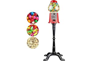 Classic Vintage Red Gumball Machine with Stand and Glass Globe