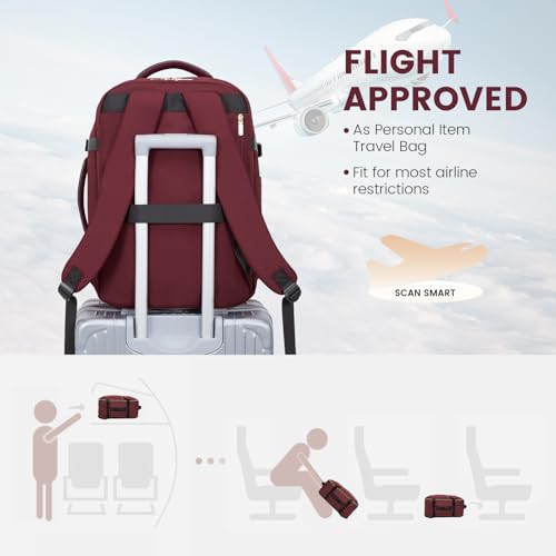 Mochila de Viaje LOVEVOOK 40L para Mujer Resistente al Agua miniatura 3