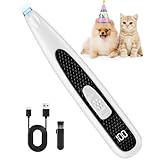 【松本千聖 獣医師監修】Pateker ペット用バリカン - 犬・猫バリカン｜LEDディスプレー・LEDライト付き｜足裏・肉球・耳裏・顔周り・お尻周り｜細部・ペット 猫 犬用｜自宅トリミング・犬・猫・小動物に対応｜軽量・低騒音・低振動 USB充電・コードレス・日本語説明書付き（ホワイト）