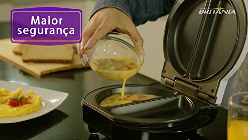 Omeleteira, Duo plus bro2, Prepara 2 omeletes, Branco, 110v, Britânia