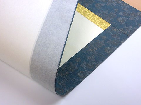 Amazon.co.jp: 白抜掛け軸 掛軸 無地【尺五立】 緞子三段表装 趣