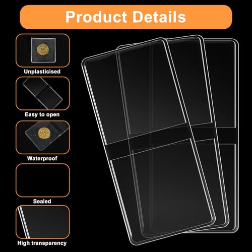 200 Pack de Fundas Plásticas para Monedas Transparentes miniatura 3