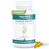 VEGARDIANS Omega 3 Algenöl Kapseln – 60 hochwertige Vegan Omega 3 Kapseln – Hochdosiertes veganes Omega 3 aus Algenöl – 620mg DHA & 350mg EPA Tagesdosis – EPA DHA Omega 3