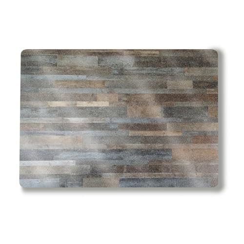 Glossy Glitter Laptop Skin Compatible with Surface Laptop 7 15" (2024) - Gray Wood - Premium 3M Vinyl Protective Wrap Decal Cover - Easy to Apply | Crafted in The USA by MightySkins