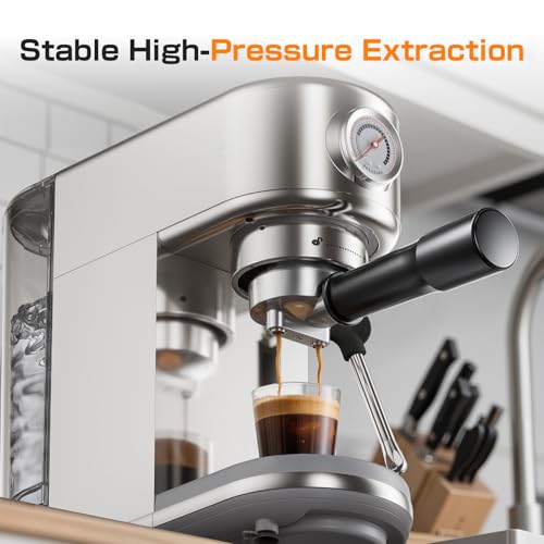 atatix Espresso Machine, 20 Bar Compact Espresso Coffee Machine with Milk Frother, Stainless Steel Coffee Maker with 44oz Removable Water Tank & Fast Heat System for Cappuccino, Latte by atatix - Image 5