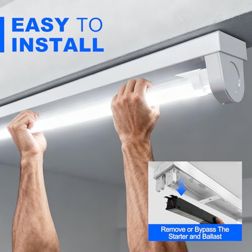 CNSUNWAY 8FT T8 LED Tube Lights (25 Pack) - 50W (130W Equiv.) High-Output 5000K Daylight, 5400LM, FA8 Single Pin Ballast Bypass, Frosted Cover for T8/T10/T12 Fluorescent Replacement in Garage, ETL