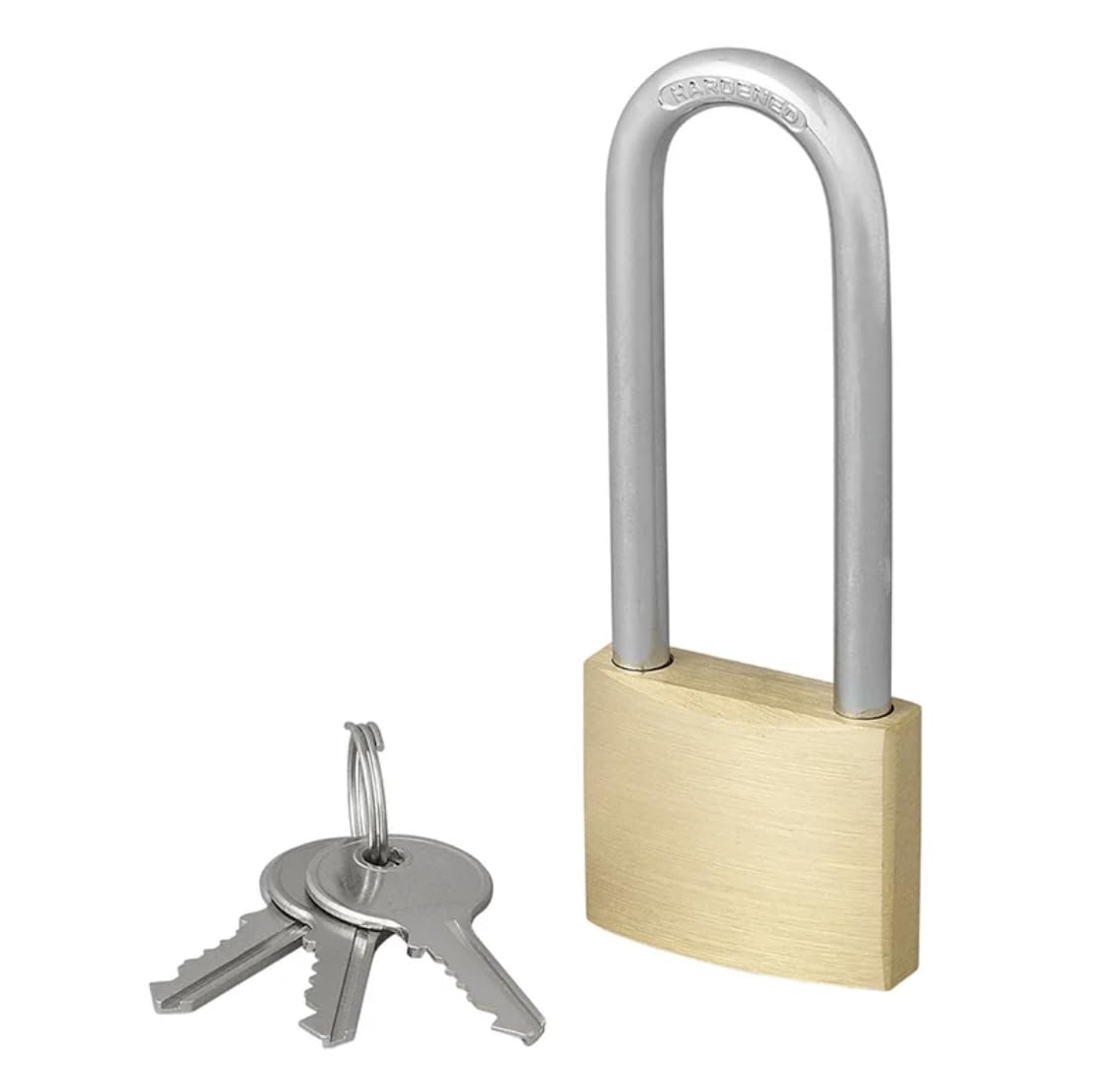 Makkai Chrome Heavy Duty Long Shackle Padlock With Keys, Outdoor, Heavy Duty, Shed, Warehouse, Garage, Garden, Gate - 40Mm