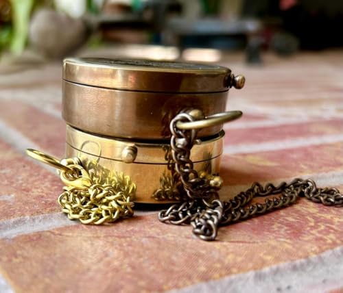 Brújula de bolsillo artesanal de latón con acabado en cobre antiguo para camping y senderismo (Juego de 2) miniatura 2