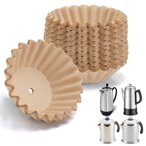Image of Percolator Coffee Filters Compatible with Farberware Coffee Percolator, 200 Pcs Disposable Perforated Brown Filter Paper for Farberware 12 Cup Cuisinart 12 Cup