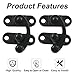 OSVJE 2 Pcs Antique Hook Hasp Latch, Small Hasp Latches Black Clasp Lightweight Lock, Stable Lock for Jewelry Box Cabinet Toolbox/Suitcase（Right*2）