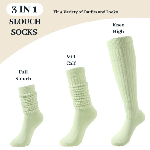 Image of Pleneal Slouchy Socks for Women Scrunch Sock Knit Chunky Crew Boot Socks