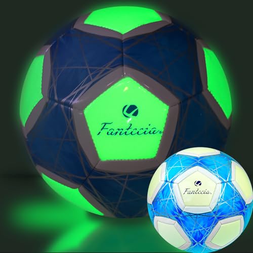 Image of Fantecia Light Up Football, Fluorescent Football Size 5, Leather Football for Training and Recreational Games, Football with Pump Perfect for Youth and Adults