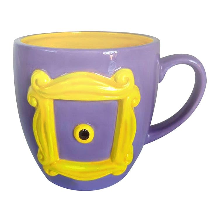 Taza cerámica multicolor con marco amarillo Friends 22 oz miniatura 2