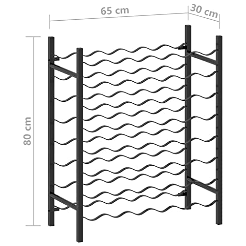 Soporte para botellas de vino para 48 unidades negro miniatura 6