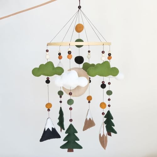 Mobile pour berceau Woodland suspendu déco de chambre bébé garçon et fille
