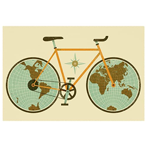 Set de table antidérapant résistant chaleur motif vélo x6 - 2
