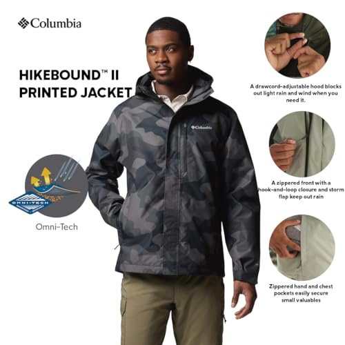 Image of Columbia Men Omni-Tech Hikebound II Printed Hiking and Trekking Waterproof Rain Jacket