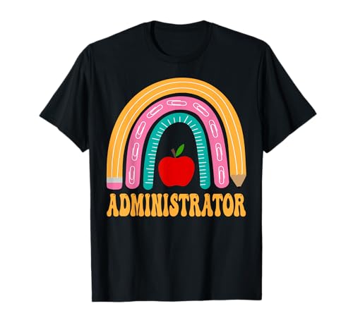 Administrator rainbow pencil back to school wertschätzung t-shirt