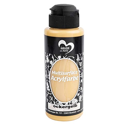 Ideen mit Herz Acrylfarbe Multisurface | Universalfarbe auf Wasserbasis | 120ml (ockergelb) Ideen mit Herz Acrylfarbe Multisurface | Universalfarbe auf Wasserbasis | 120ml (ockergelb)