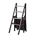 Składany stołek drabinkowy kryty schody krzesło stołek kuchenny krok podnóżki stojak na kwiaty/ławka na buty/półka do przechowywania (czarny)