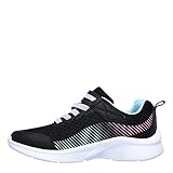 Skechers Mädchen Microspec Sneaker, Black Mesh Aqua & Neon Pink Trim, 33 EU