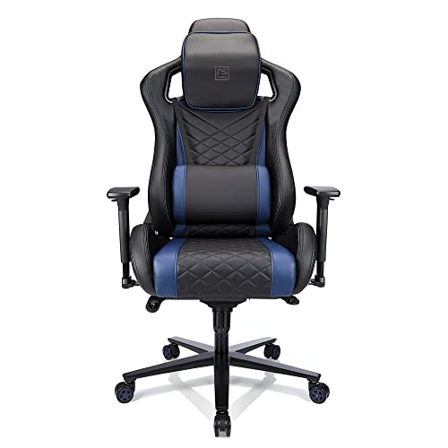RS Gaming™ Davanti Vegan Leather High-Back Gaming Office Chair, Black/Blue, BIFMA Compliant - Image 2