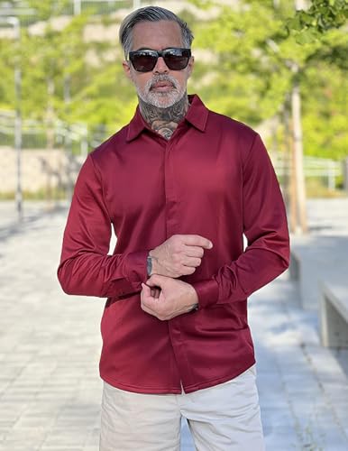 COOFANDY Mens Long Sleeve Wrinkle Free Shirts Casual Button Down Shirt Stretch Dress Shirt3