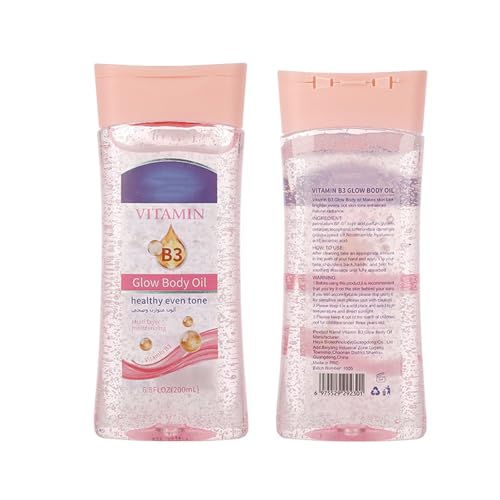 Aceite en Gel con Vitamina B3 - Hidratante y Iluminador para Piel Seca, Uso Corporal y Facial, Ideal para Masajes (#1, 200ml)