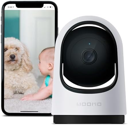 Indoor Security Camera, 2.4G WI-FI Baby Monitor/Pet Camera with Phone APP, AI Recognition, Motion Tracking, Privacy Mode, Two-Way Audio, Night Vision, 360° PTZ, Works with Alexa & Google Home